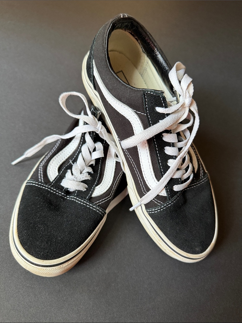 Vans Black and White Old Skool Low-Top Sneakers